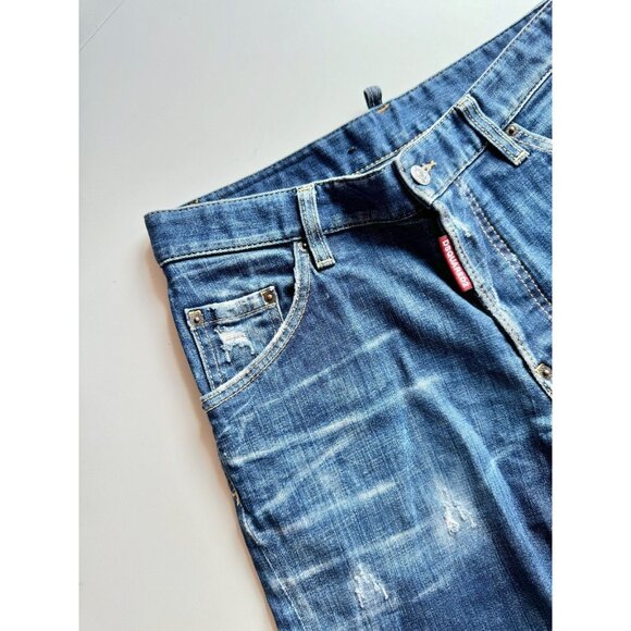 DSQUARED2 Sexy Twist Blue Mid Rise Twisted Seam Skinny Jeans, Size 44 W31 - Picture 12 of 16